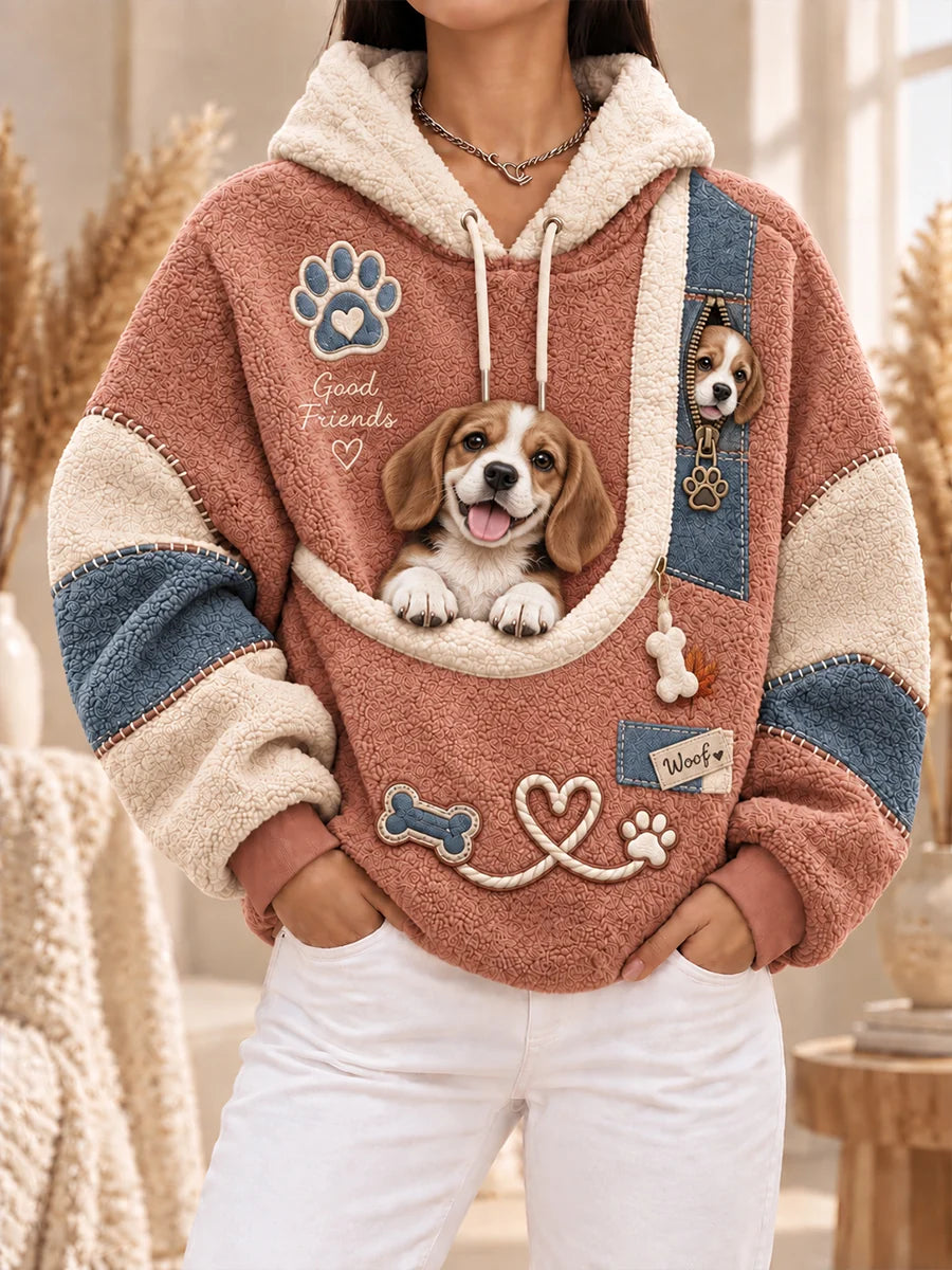 Women‘s Fun Animals Hoodie with Pocket for Dogs Cats Dogs Hoodie