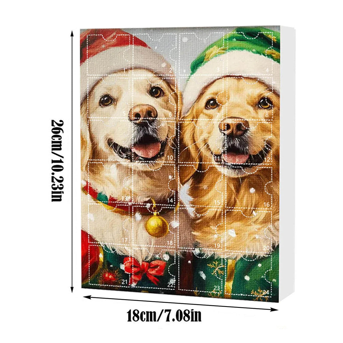 24-Piece Assorted Dog-Themed Christmas Ornament Advent Calendar Blind Box(2D Acrylic Flat)