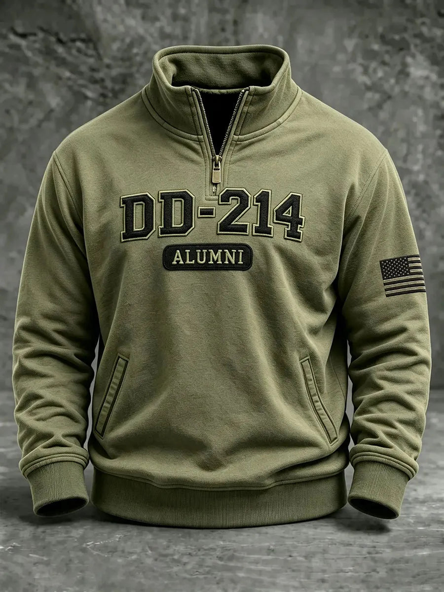 Men's DD-214 Alumni Print Zip-Up Hoodie