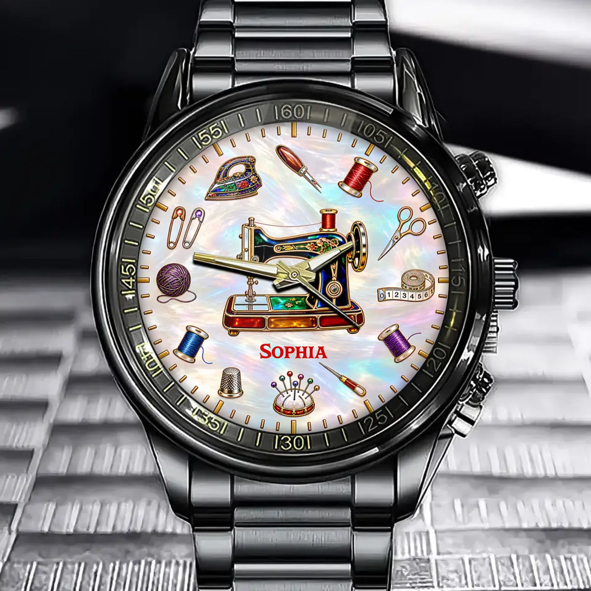 Custom Sewing Machine Watch - Personalized Gifts For Seamstresses - Made For Creative Hands