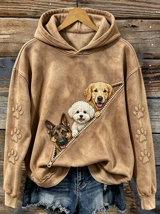 Women's vintage animal‑print sweatshirt