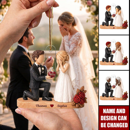 Couple Marriage Ornament  - Personalized Acrylic Ornament - Christmas Gift For Couple - 4