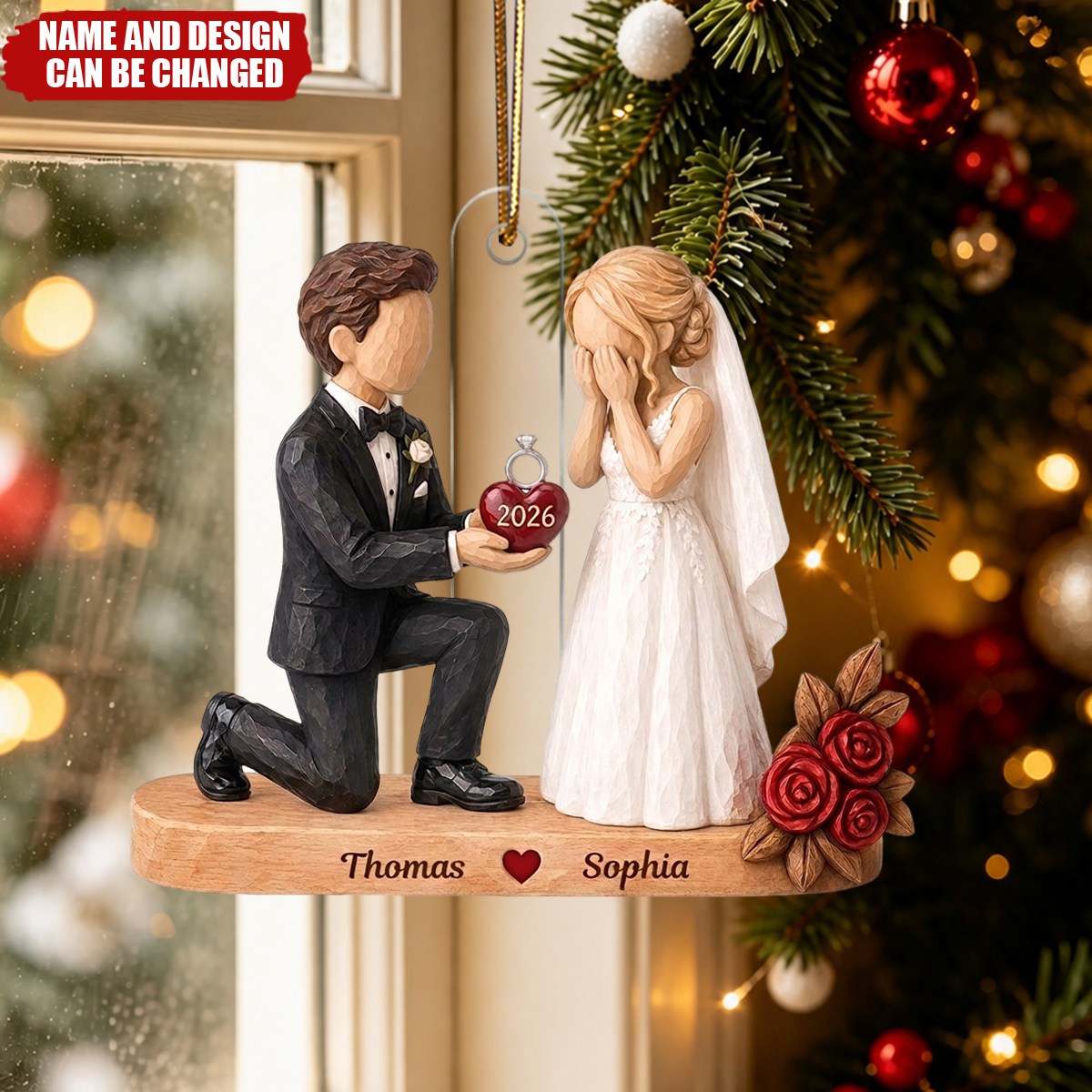 Couple Marriage Ornament  - Personalized Acrylic Ornament - Christmas Gift For Couple - 2