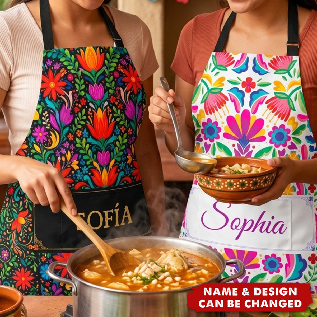 Mexican Cinco De Mayo Floral Fiesta Dia De Los Muertos - Personalized Apron - 4