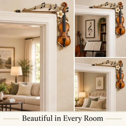 Violin & Flowing Notes Door Topper – Musical Doorway Wall Decor
