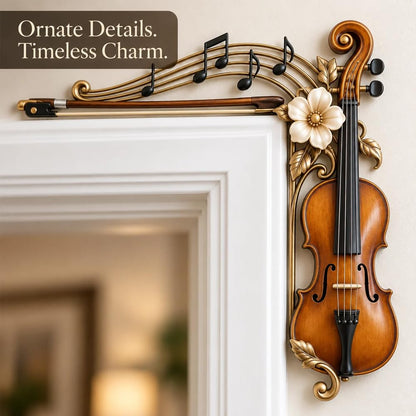 Violin & Flowing Notes Door Topper – Musical Doorway Wall Decor