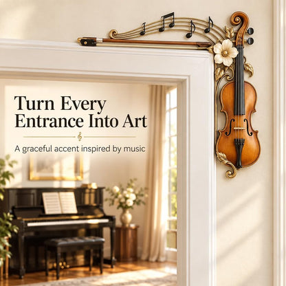 Violin & Flowing Notes Door Topper – Musical Doorway Wall Decor