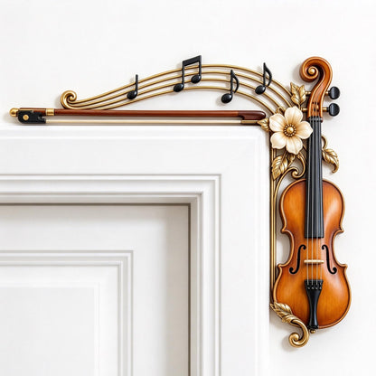 Violin & Flowing Notes Door Topper – Musical Doorway Wall Decor