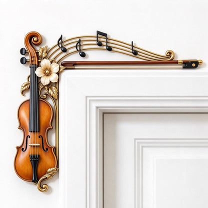 Violin & Flowing Notes Door Topper – Musical Doorway Wall Decor