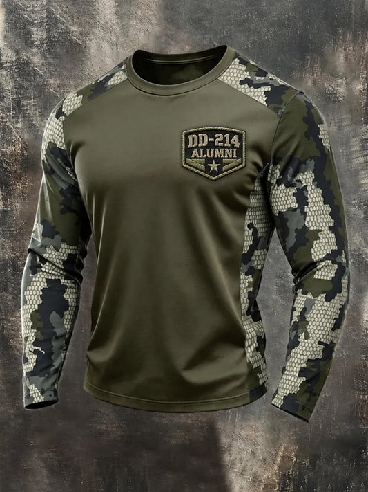 Men's Casual Veterans Day Print T-shirt
