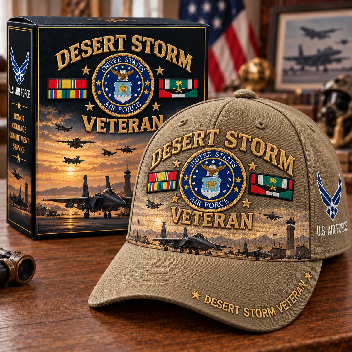 🏆Last Day Promo: 45% OFF! 🏜️Desert Storm Veteran Tribute Cap （1991–2026 -35TH ANNIVERSARY）