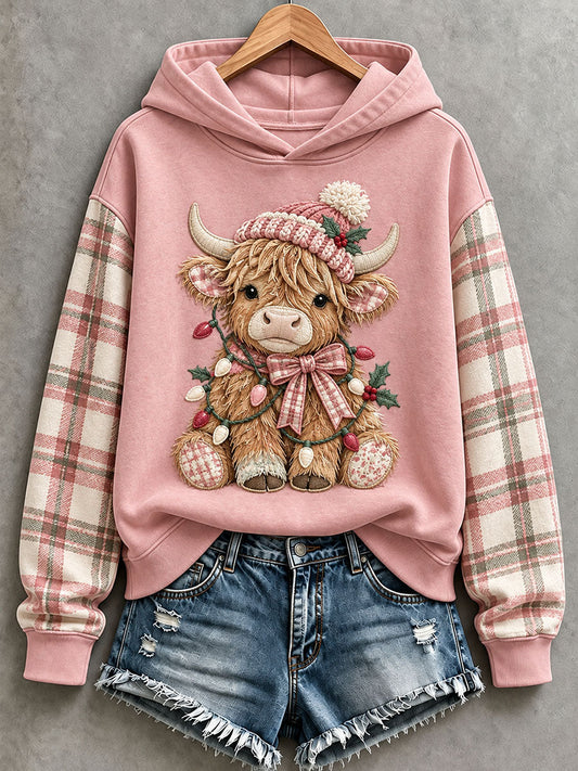 Women's Christmas Highland Cow Hoodie