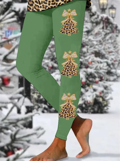 Women's Christmas Faith Print Tight High Elastic Leggings
