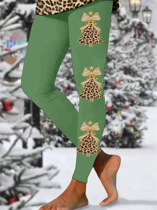 Women's Christmas Faith Print Tight High Elastic Leggings