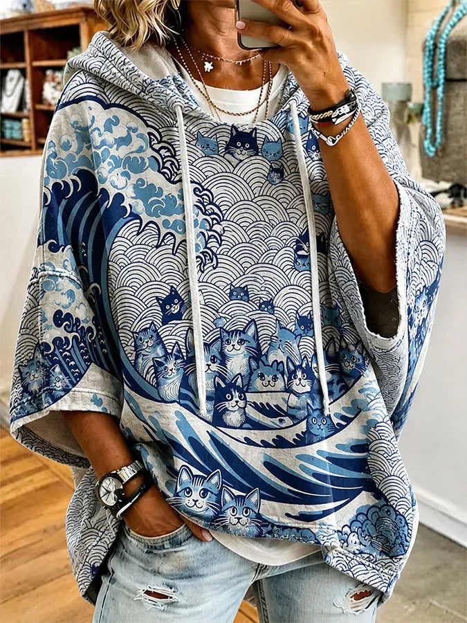 Women's Casual Printed Loose Sweatshirt