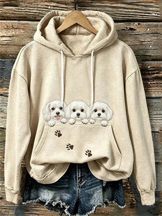 Women's vintage animal‑print sweatshirt