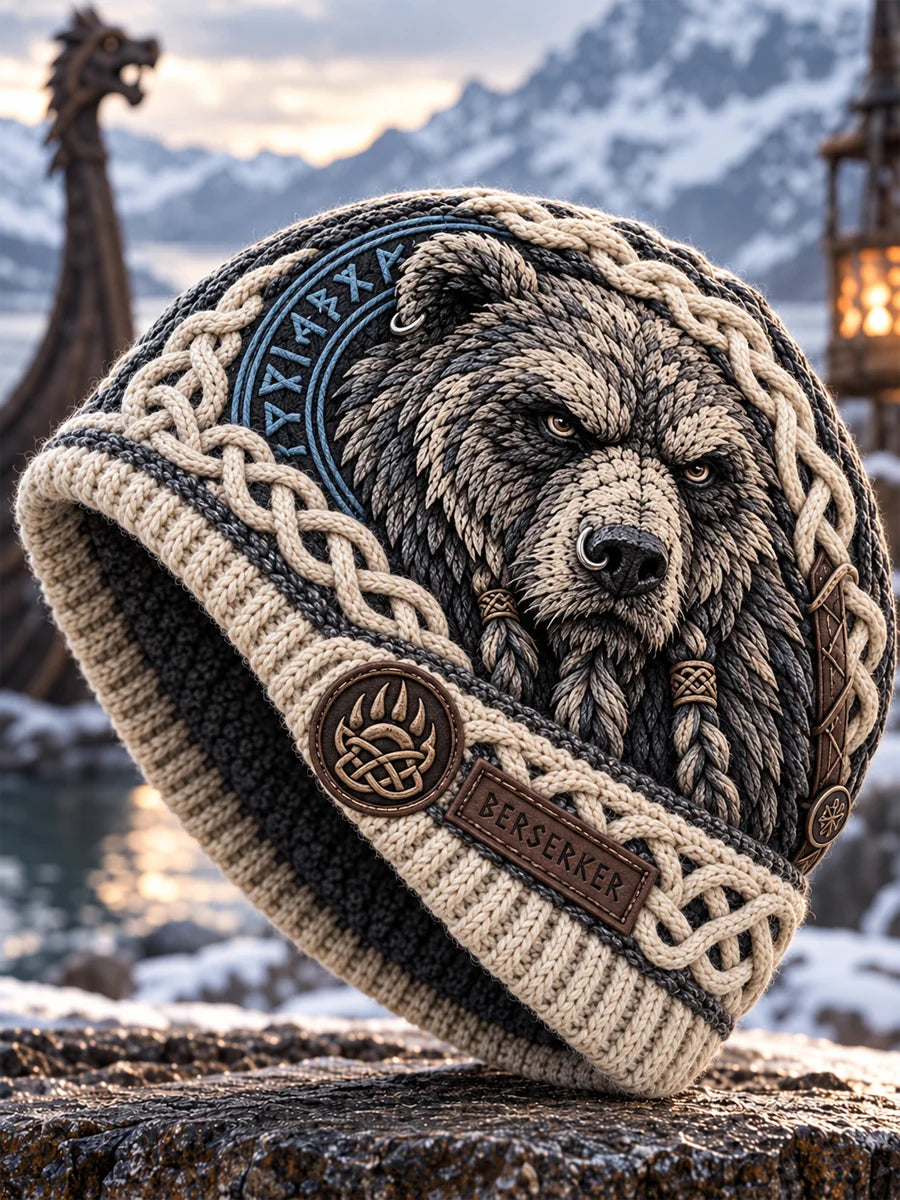 Viking Art Vintage Autumn And Winter Warm Cold Knitted Hat