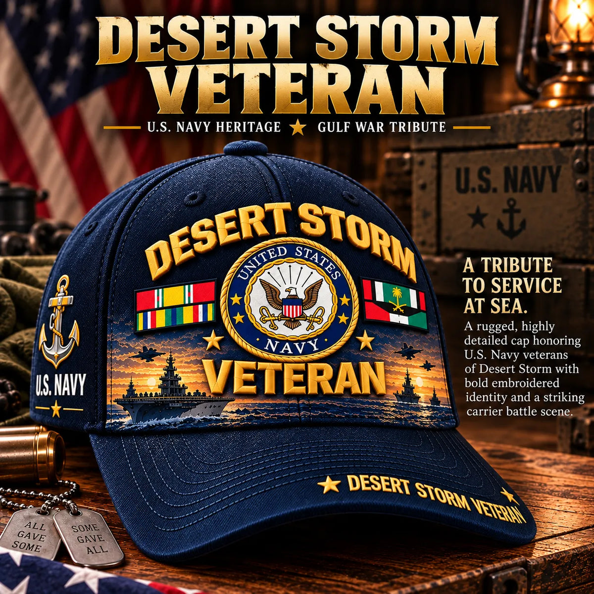 🏆Last Day Promo: 45% OFF! 🏜️Desert Storm Veteran Tribute Cap （1991–2026 -35TH ANNIVERSARY）