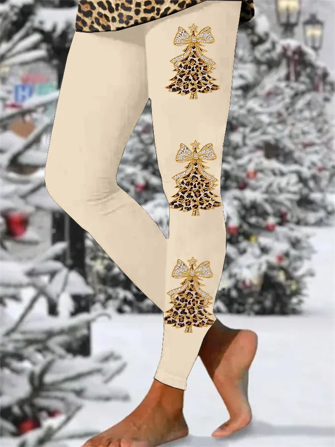 Women's Christmas Faith Print Tight High Elastic Leggings