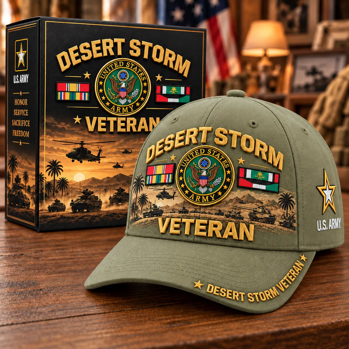 🏆Last Day Promo: 45% OFF! 🏜️Desert Storm Veteran Tribute Cap （1991–2026 -35TH ANNIVERSARY）